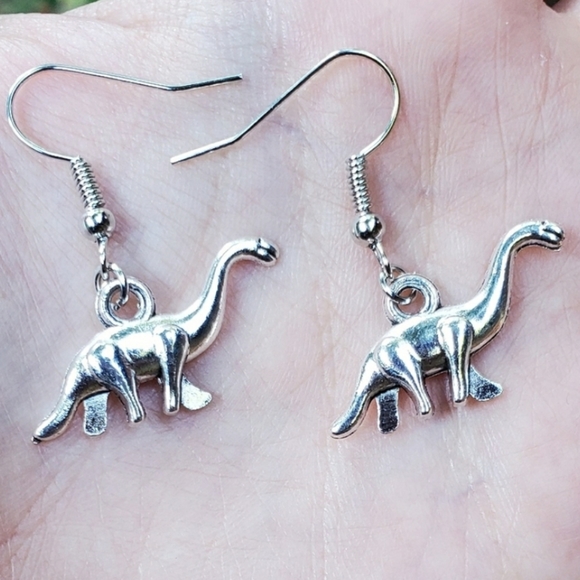 Jewelry - NWOT Silver Brontosaurus Drop Earrings